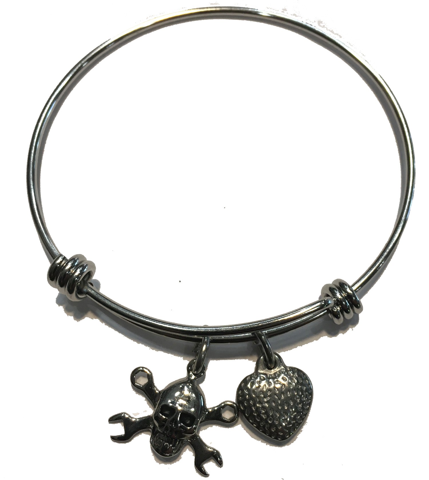 ALEX & ANI STYLE BRACELET WITH SKULL WITH WRENCHES STAINLESS STEEL
