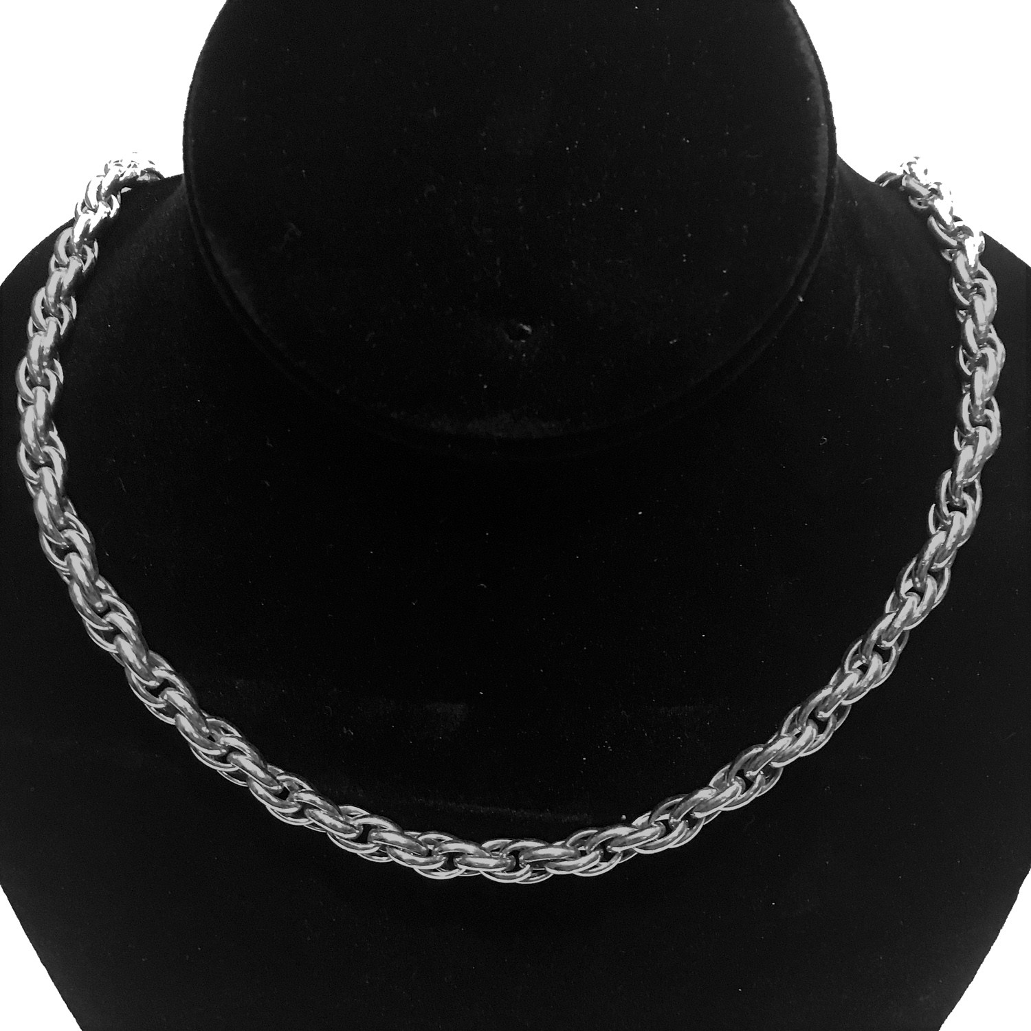 WHEAT CHAIN SHINY SILVER 7MM STAINLESS STEEL 24