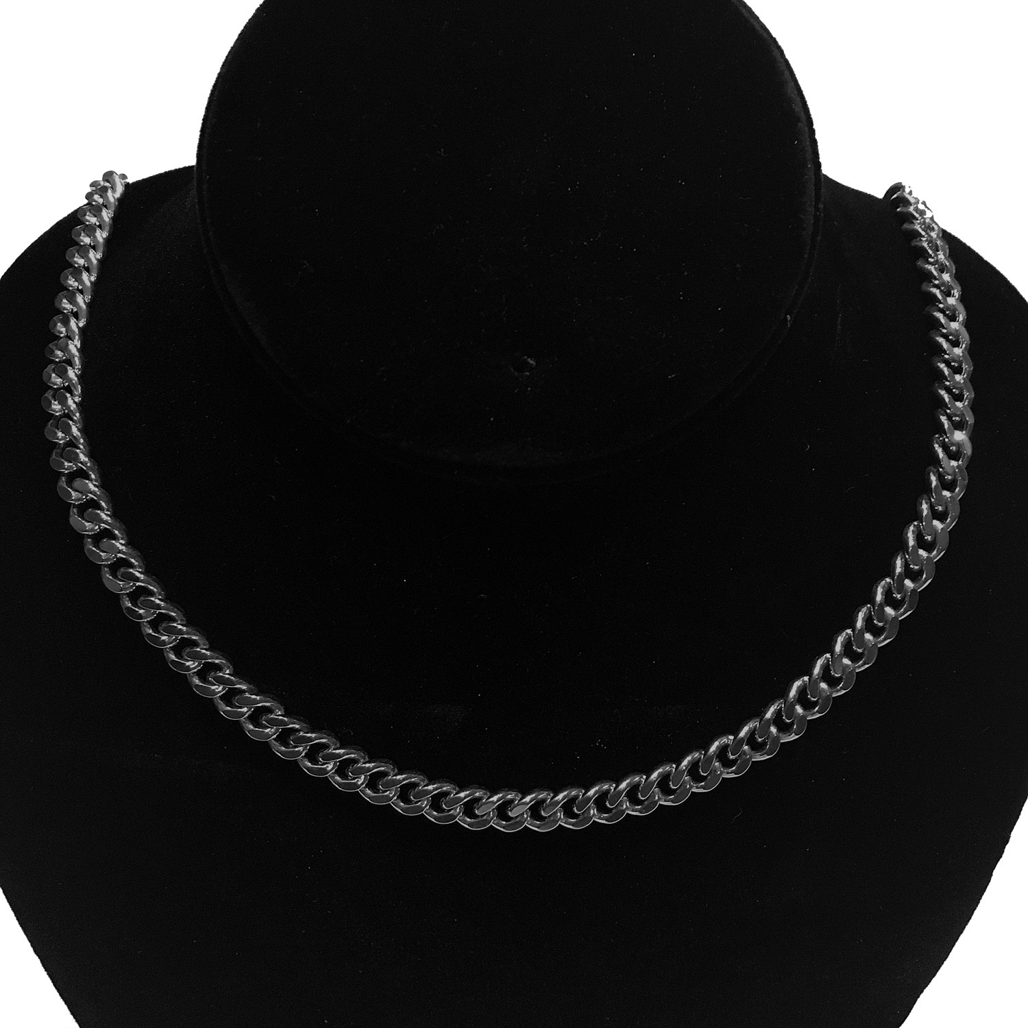 CURB CHAIN SHINY FINISH SILVER 7MM STAINLESS STEEL 24