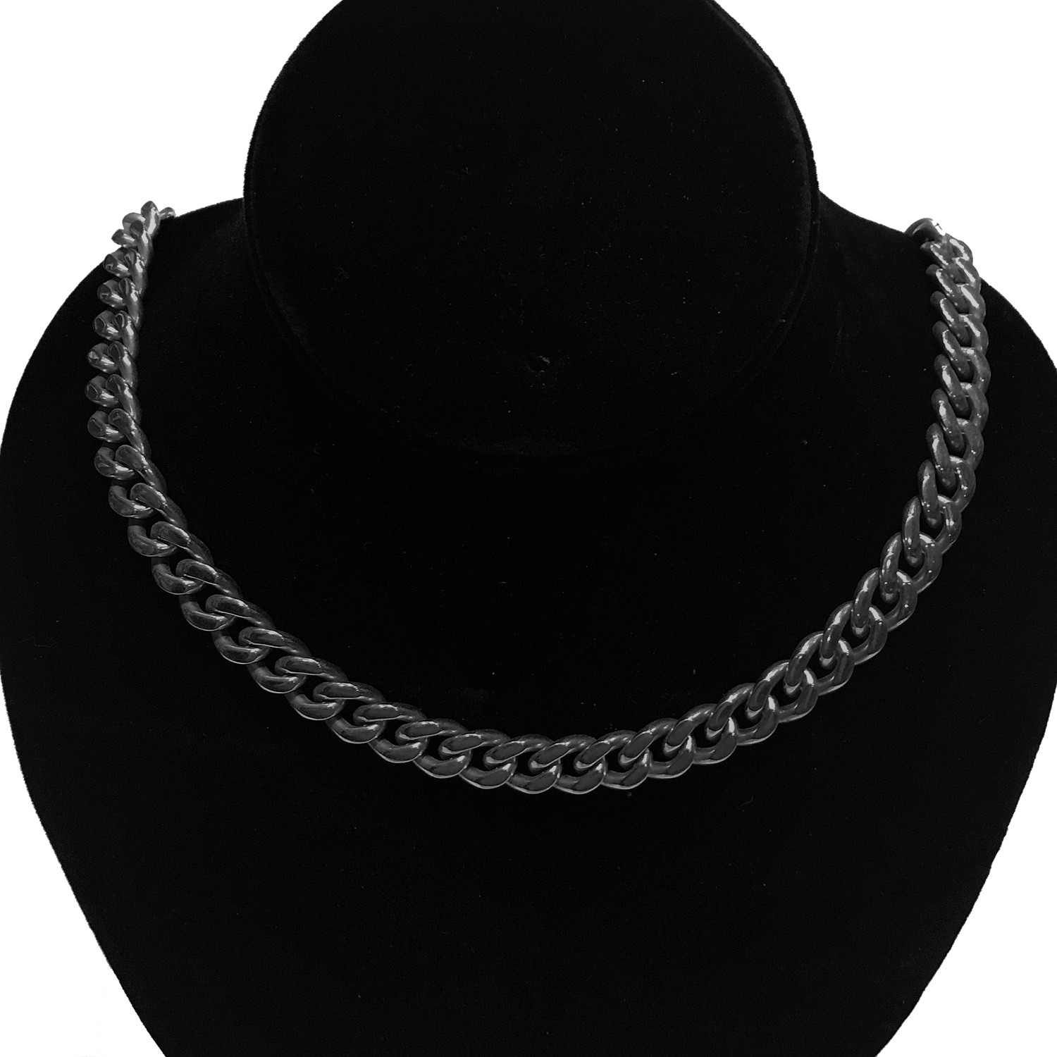 CURB CHAIN SHINY FINISH SILVER 11MM STAINLESS STEEL 24