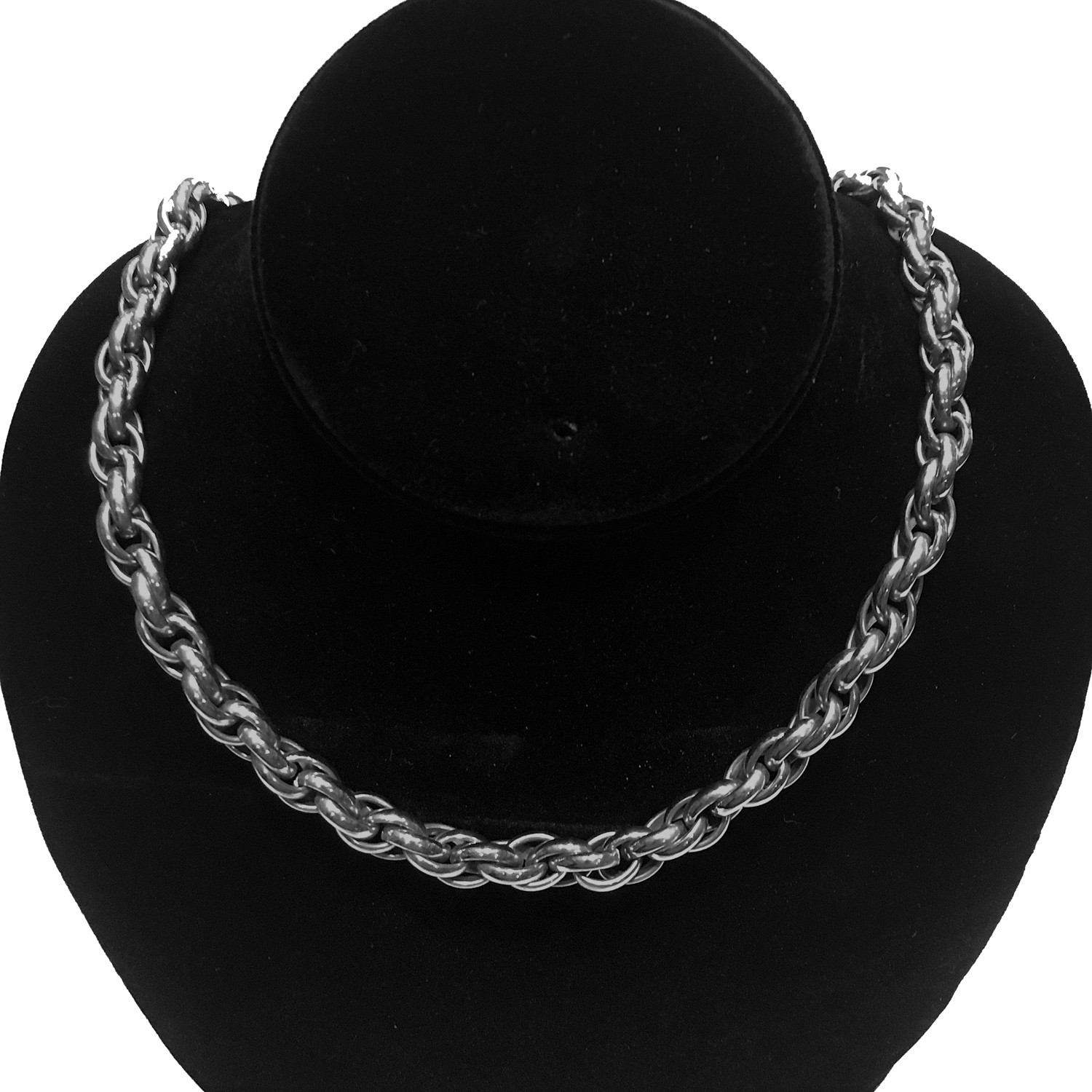 WHEAT CHAIN SHINY FINISH SILVER 9MM STAINLESS STEEL 24