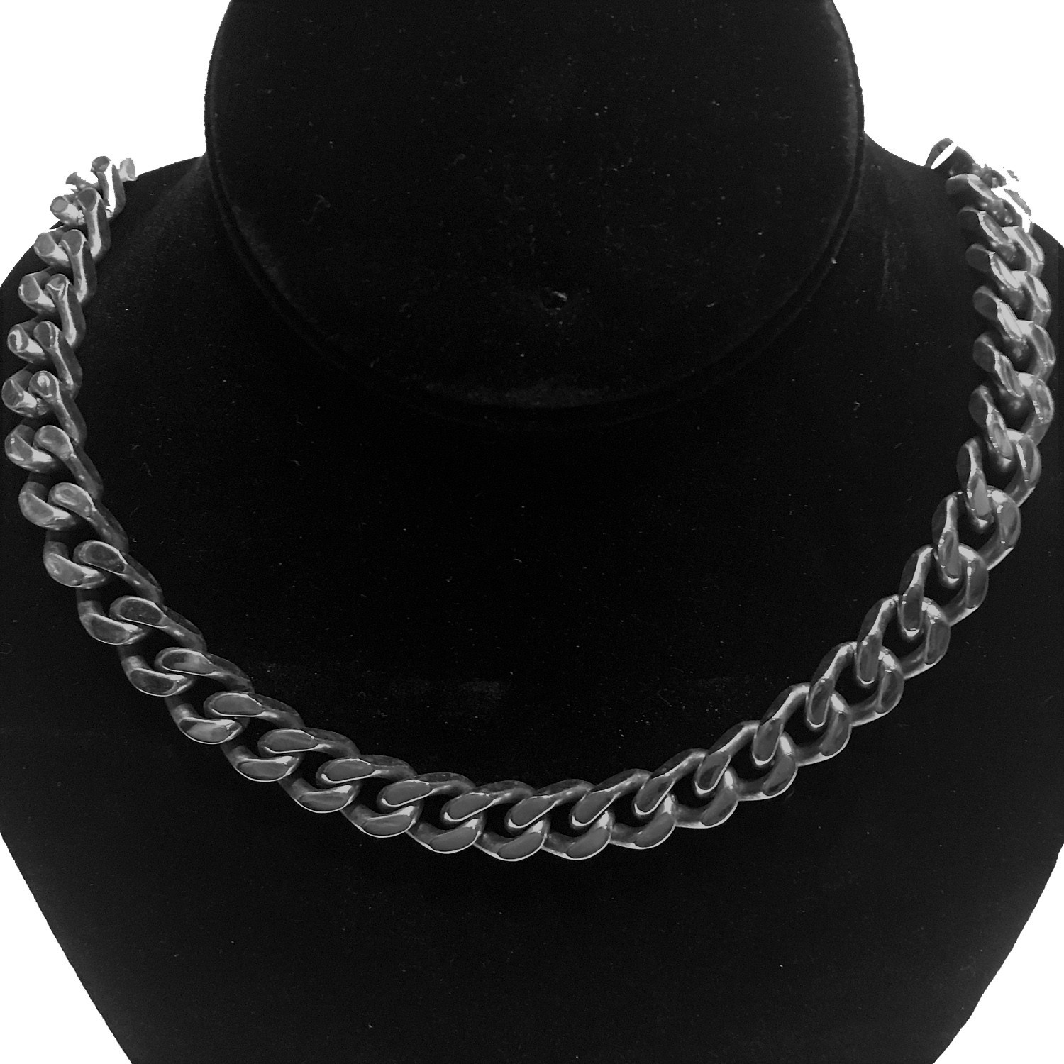 CURB CHAIN SHINY FINISH SILVER 14MM STAINLESS STEEL 24