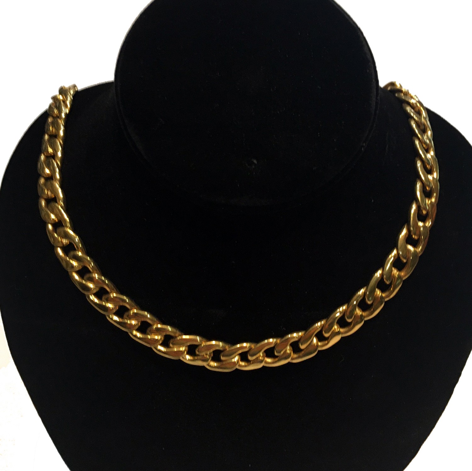 CURB CHAIN SHINY FINISH GOLD 12MM STAINLESS STEEL 24