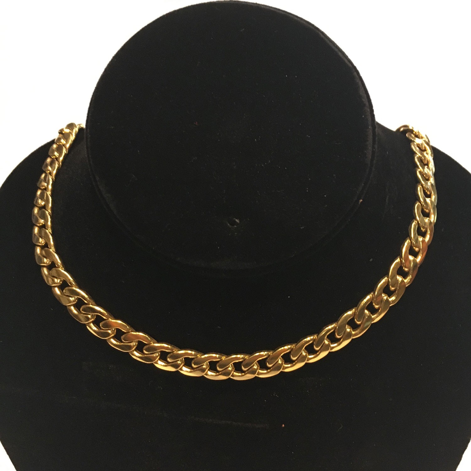 CURB CHAIN SHINY FINISH GOLD 9MM STAINLESS STEEL 24