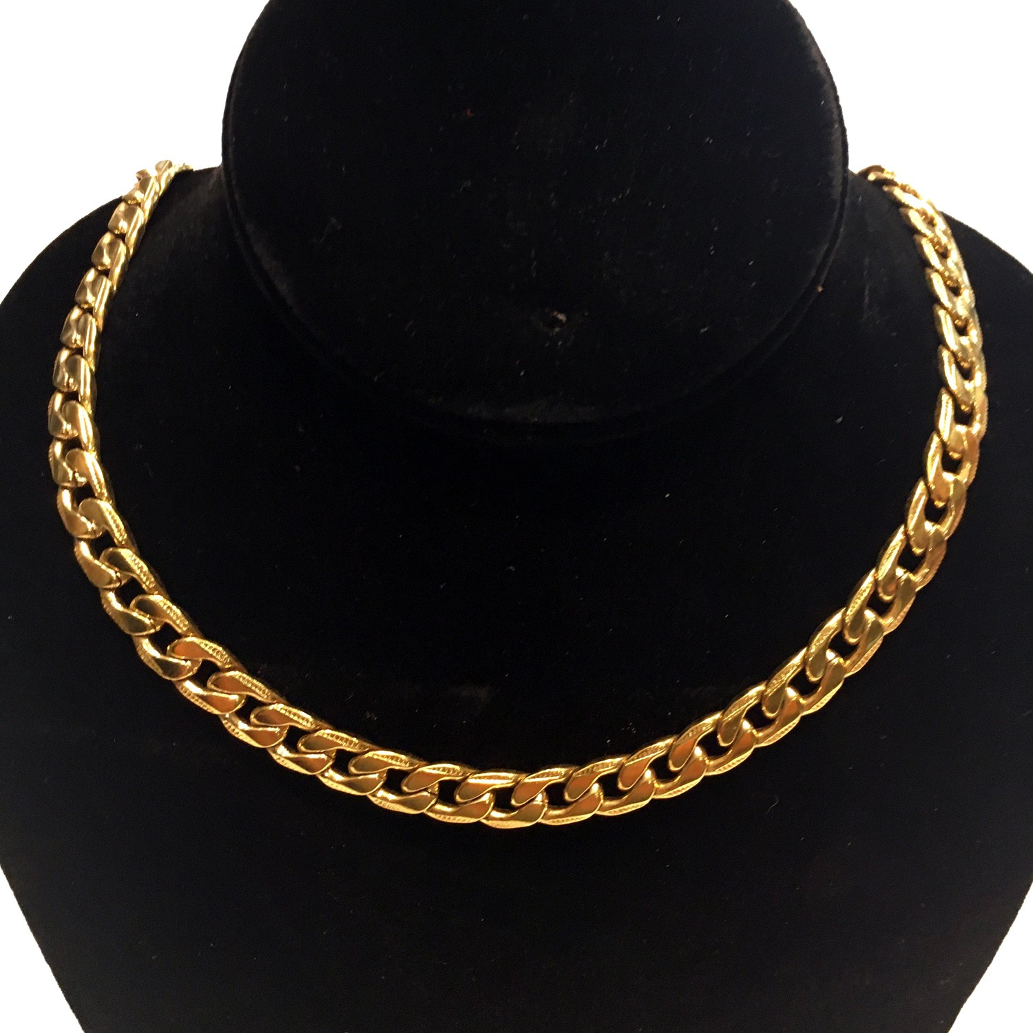 CURB CHAIN SHINY FINISH GOLD 9MM STAINLESS STEEL 24