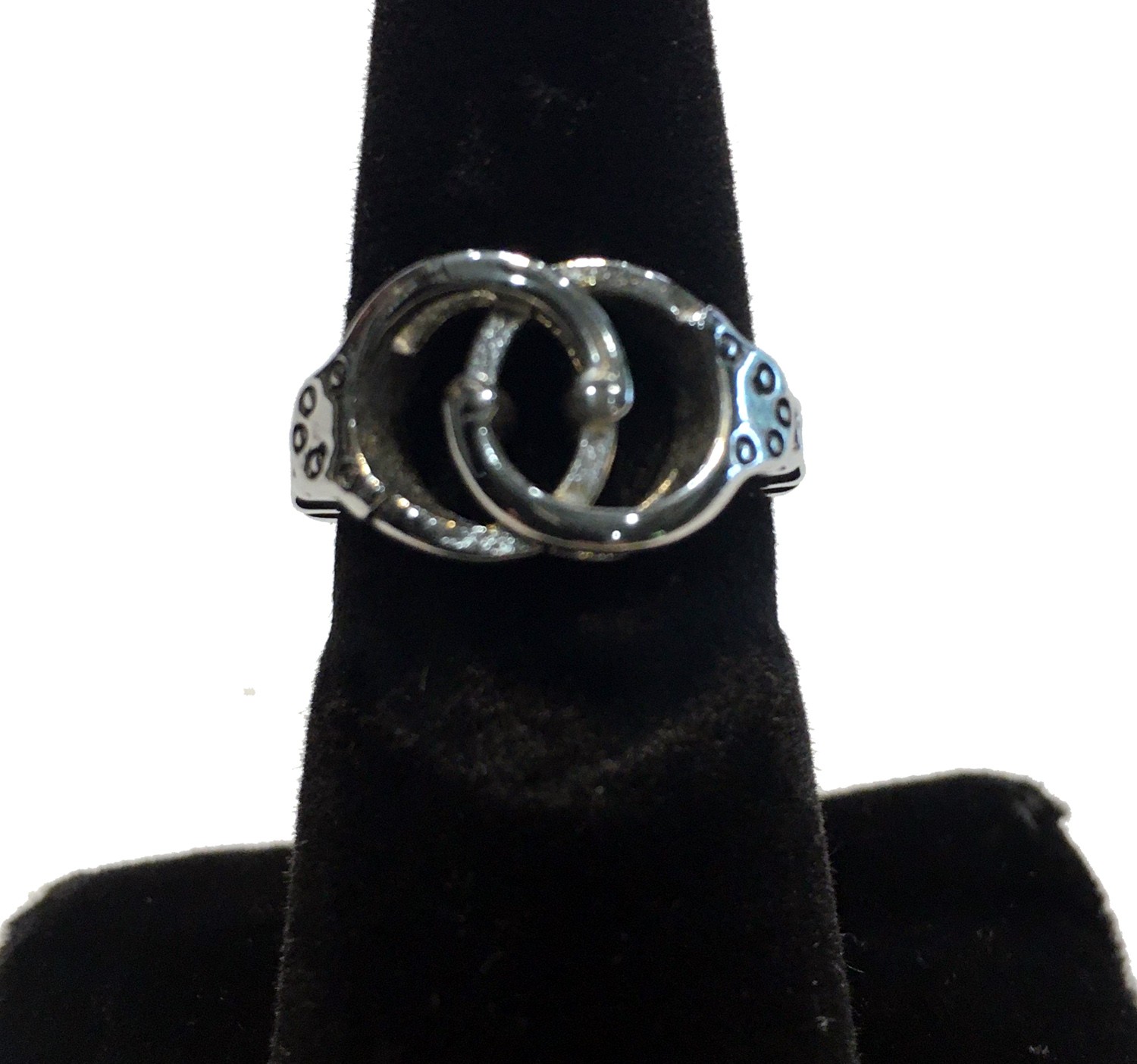 HANDCUFFS RING LADIES STAINLESS STEEL