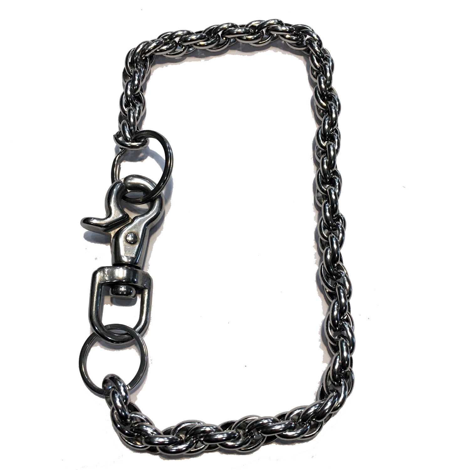 WALLET CHAIN OVAL  SILVER 11MM STAINLESS STEEL 18