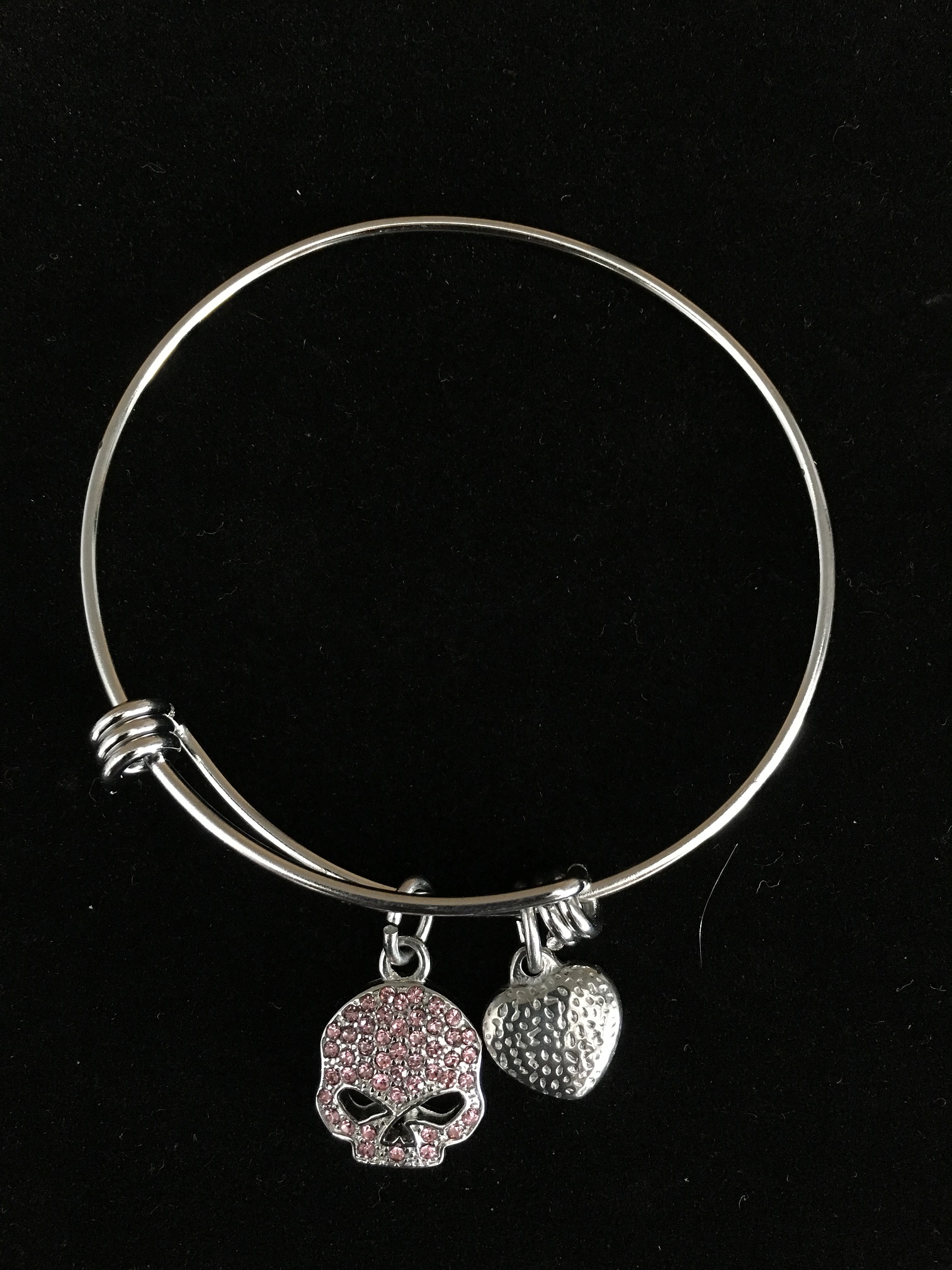 ALEX & ANI STYLE SKULL with Pink cz's