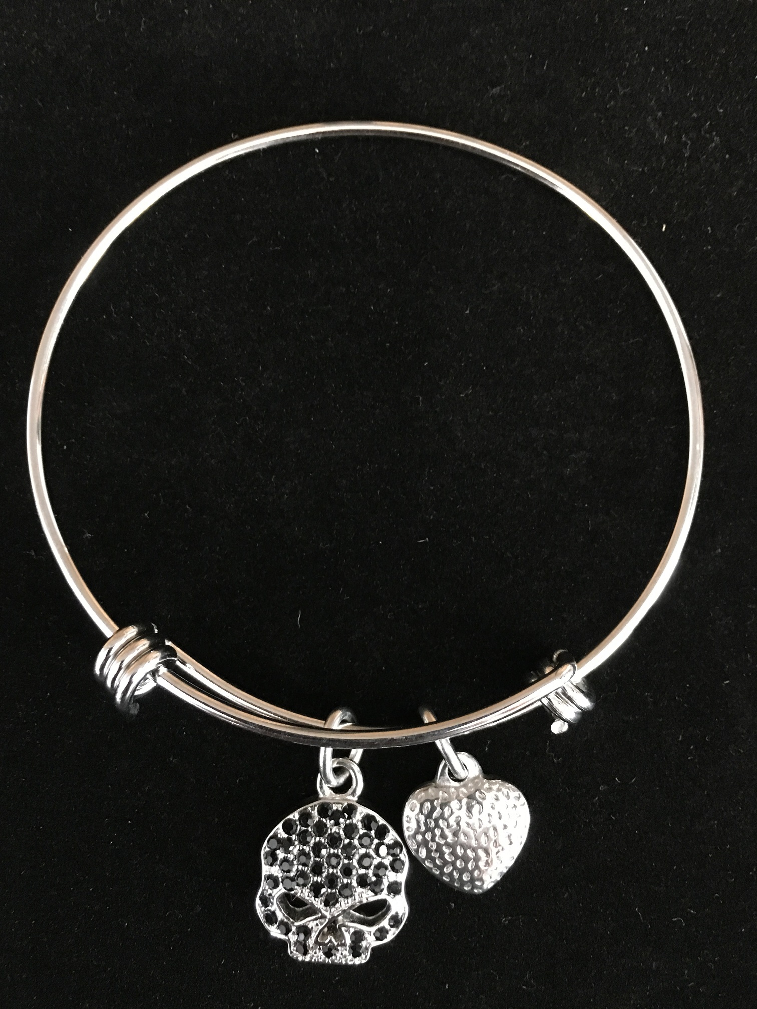 ALEX & ANI STYLE SKULL with black cz's